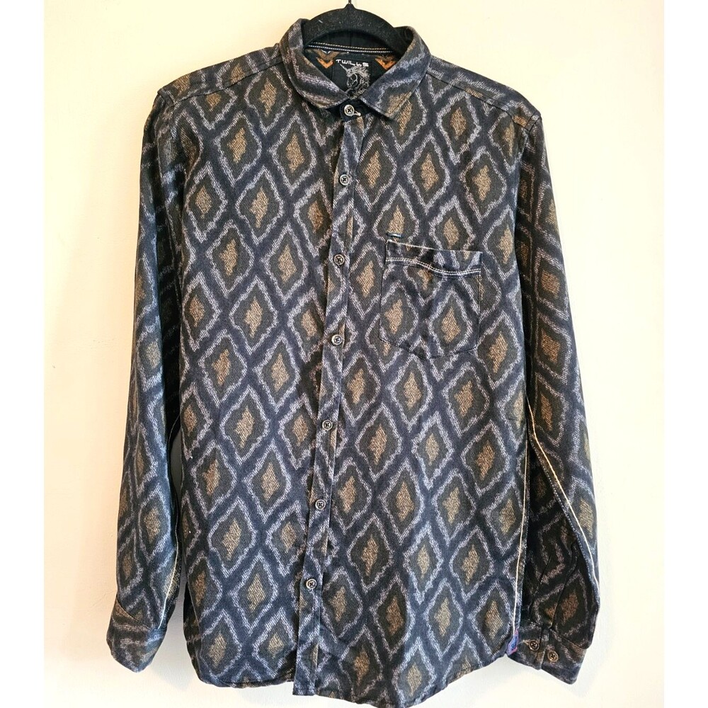 Twills Club western like mens Sz M geometric, piping, romantic country